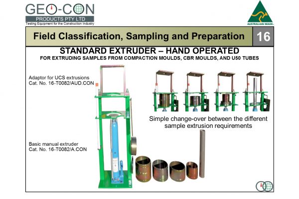 16 - EXTRUDER, MANUAL, TYPE A & B MOULDS & UD TUBES