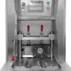Concrete Cylinder End Grinder, TRIM, detail of the grinding chamber with automatic cradle