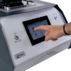 Test setup by large touchscreen display - AutoBBR Automatic electromechanical Bending Beam Rheometer